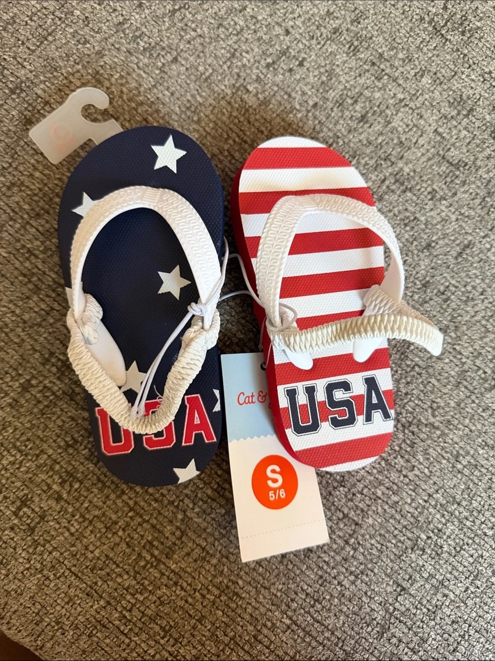 Cat & Jack Red, White & Blue USA Kids' Flip Flop Sandals